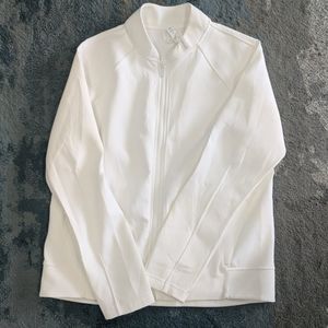 Lululemon White Bomber Jacket Zip Up
